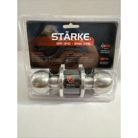 Starke Entry/Office Keyed Lock Door knob Adjustable Latch Easy Installation F1 - Picture 1 of 11
